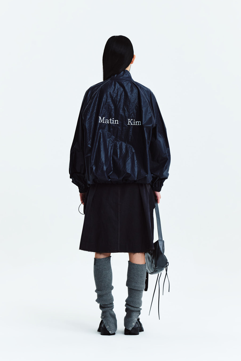 Matin Kim - Matin Kim Logo Coating Jumper (Navy) product image 8 | TRAB K-Fashion Australia