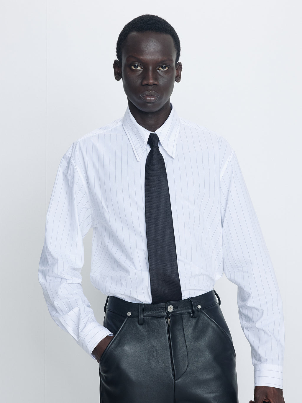 Tonywack - High Density Striped Cotton Shirt (White) product image 5 | TRAB K-Fashion Australia