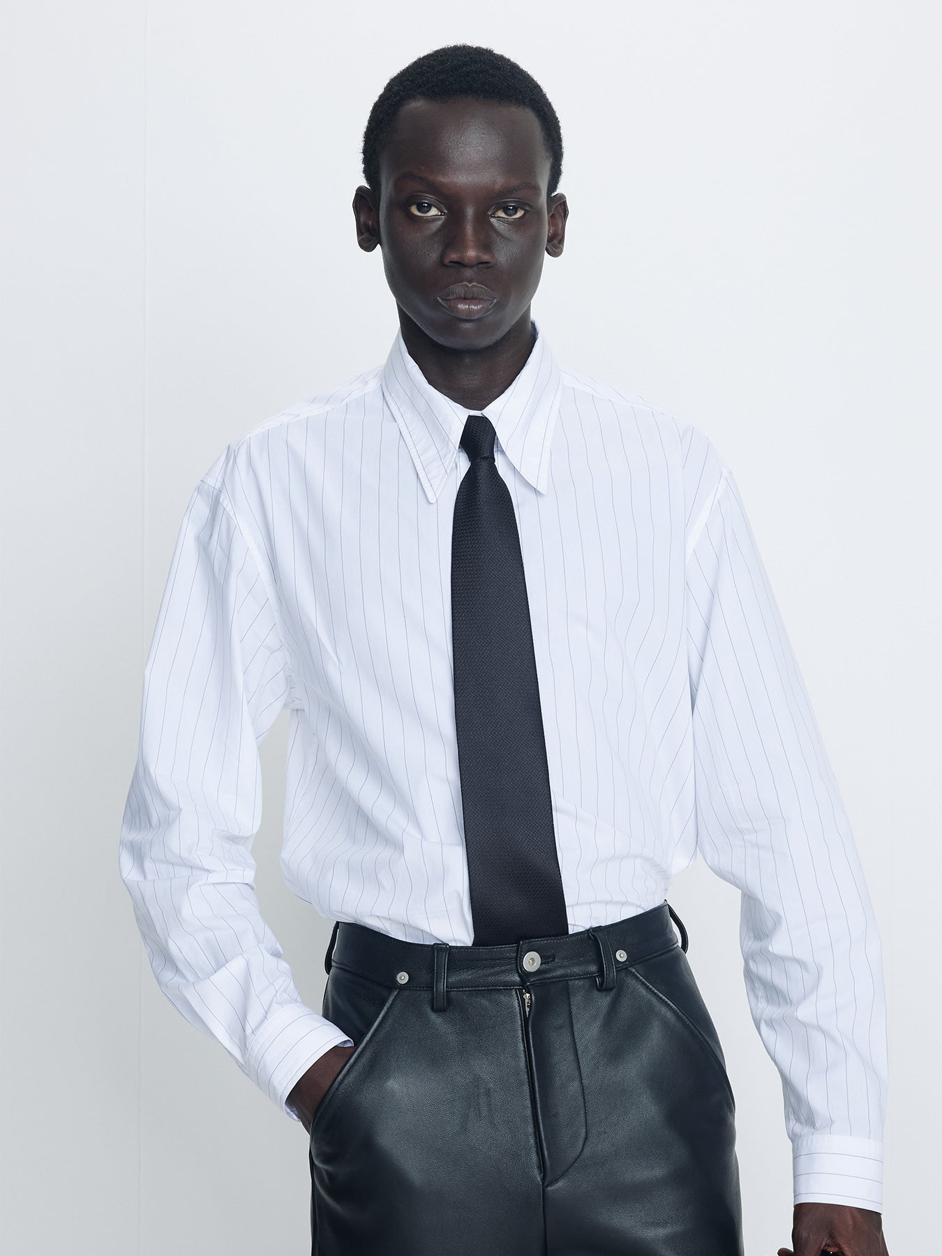Tonywack - High Density Striped Cotton Shirt (White) product image 5 | TRAB K-Fashion Australia