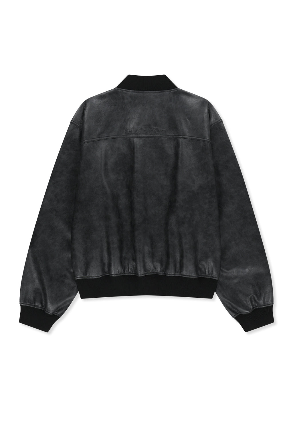 Matin Kim - Faux Leather Rib Collar Blouson (Black) product image 3 | TRAB K-Fashion Australia