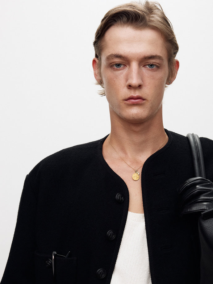 Tonywack - Wool Tweed Buttoned Blouson (Black) product image 8 | TRAB K-Fashion Australia