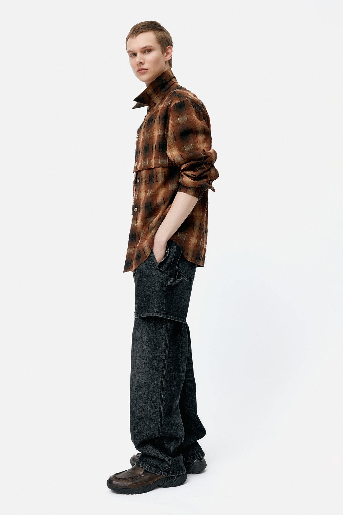 Andersson Bell - Check Layered Shirts (Brown) product image 4 | TRAB K-Fashion Australia