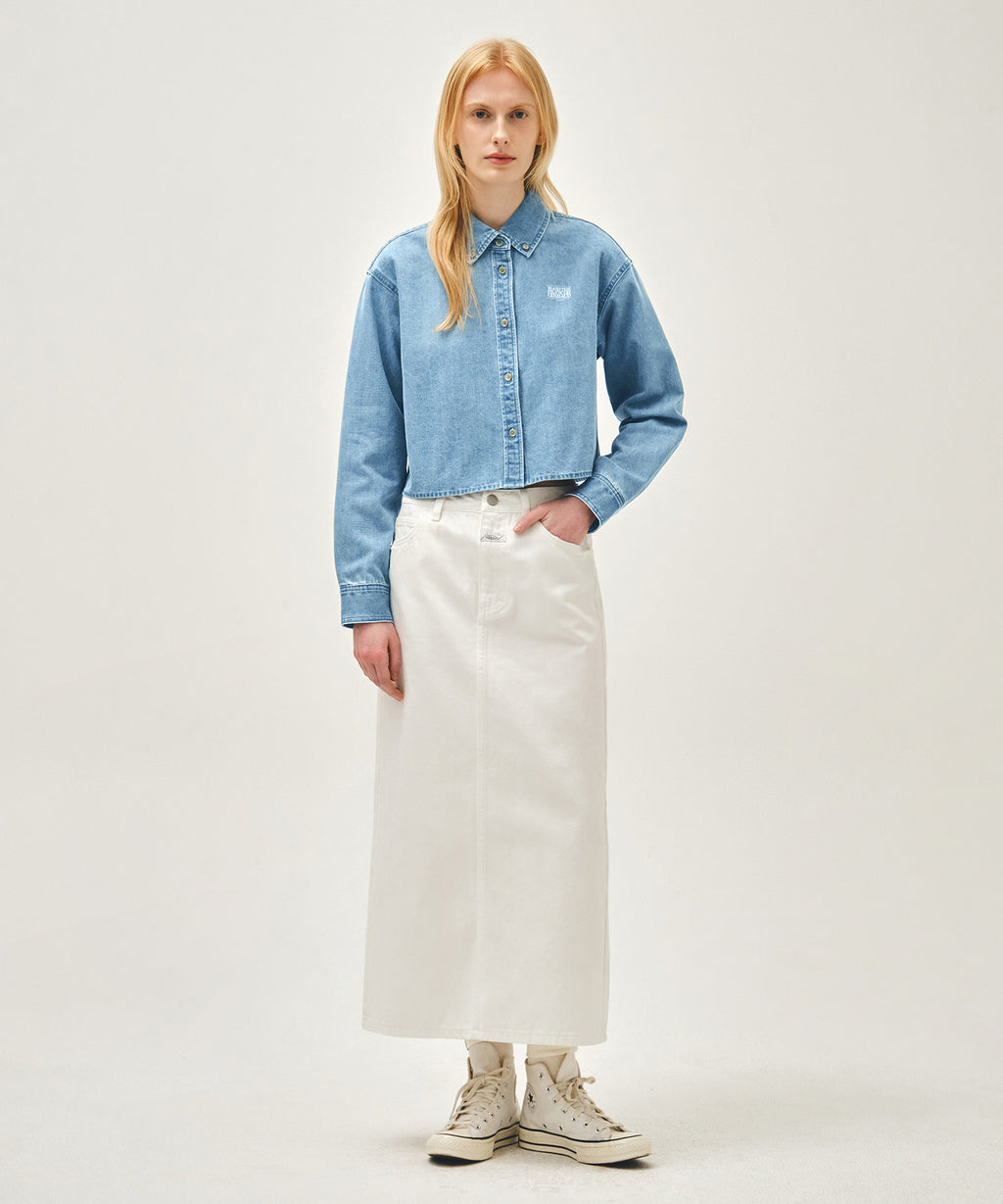 Marithe & Francois Girbaud - Crop Denim Shirt (Light Blue) product image 5 | TRAB K-Fashion Australia