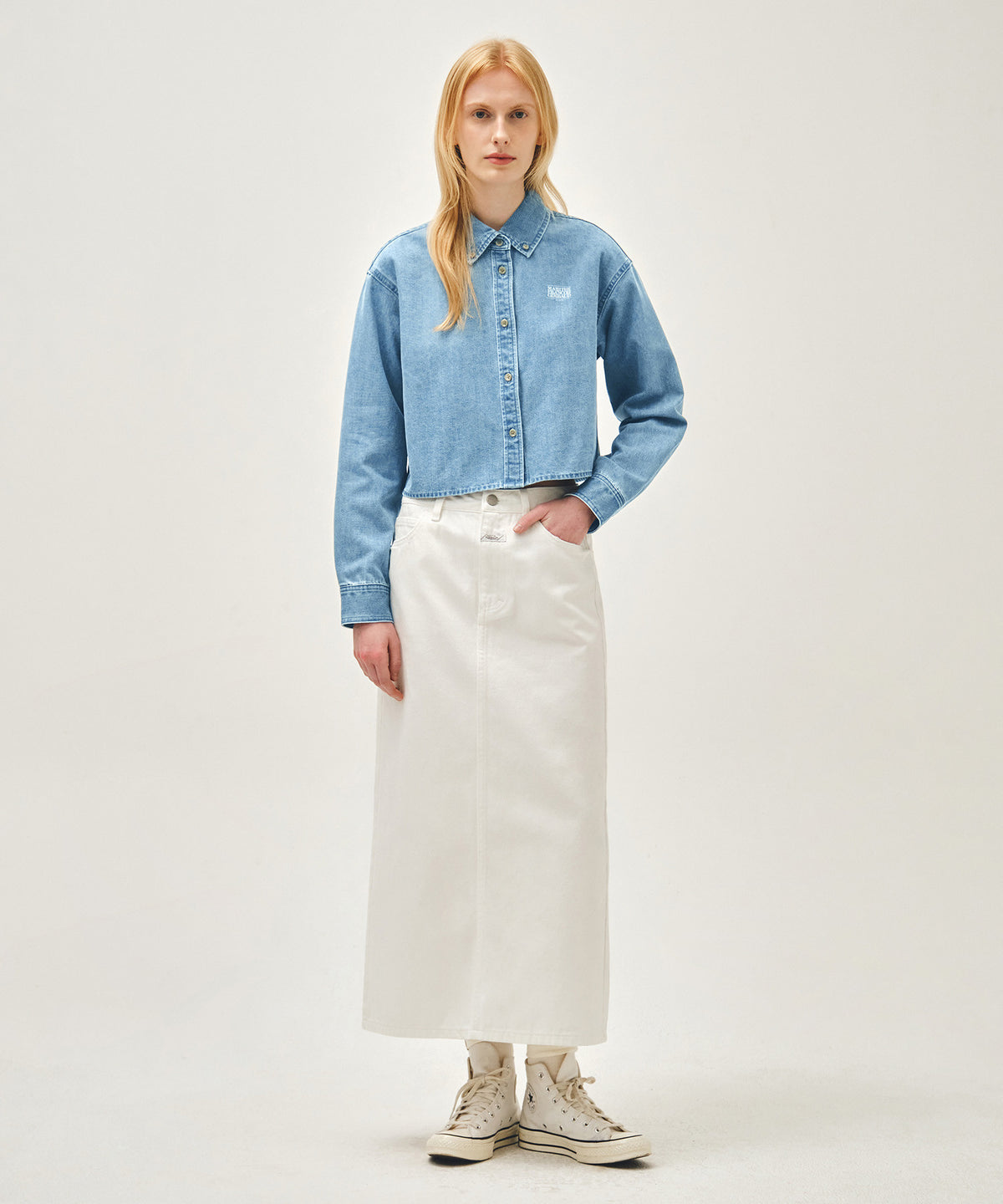 Marithe & Francois Girbaud - Crop Denim Shirt (Light Blue) product image 5 | TRAB K-Fashion Australia