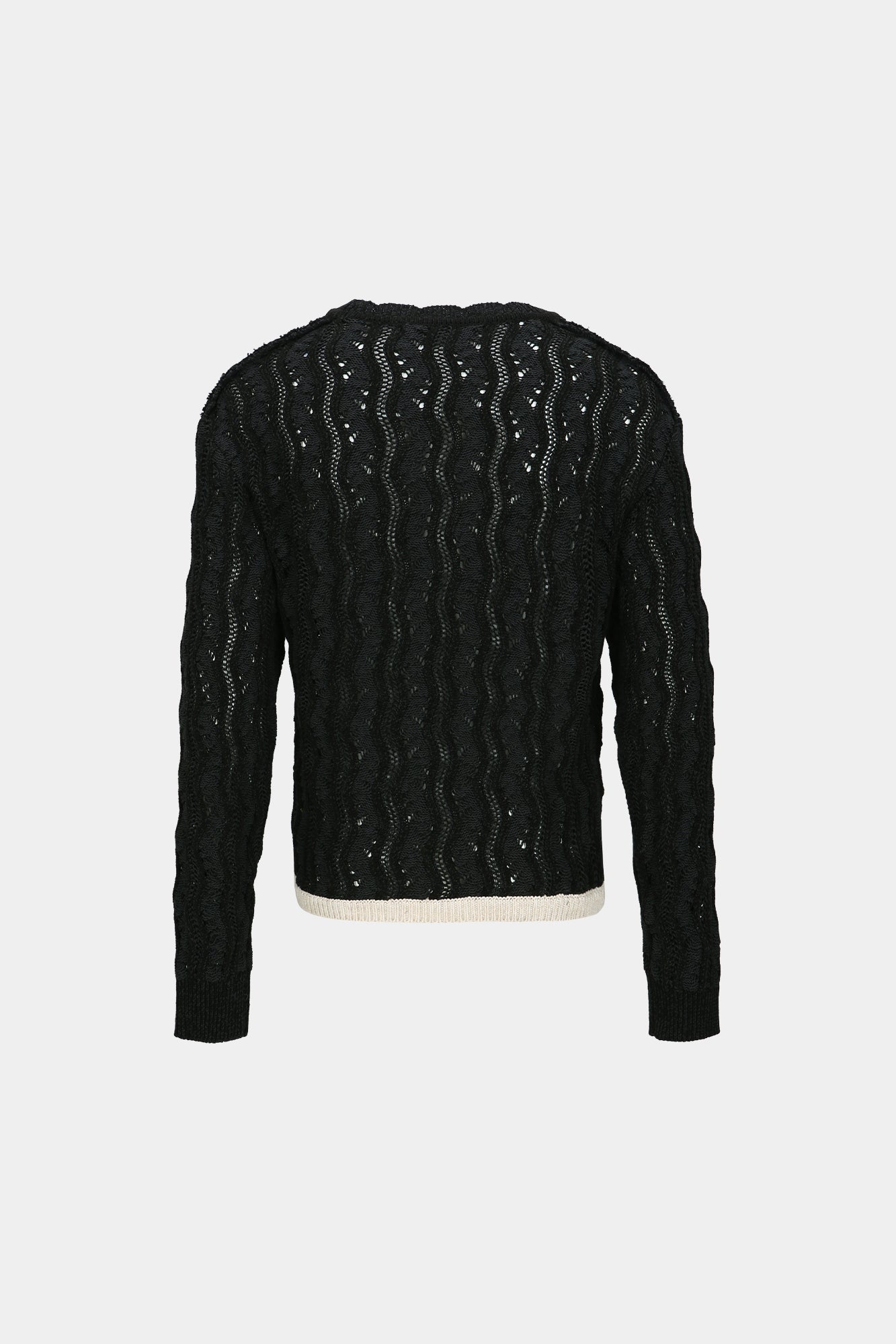 Andersson Bell - Two Tone Wave Crew-Neck Sweater (Black) product image 8 | TRAB K-Fashion Australia