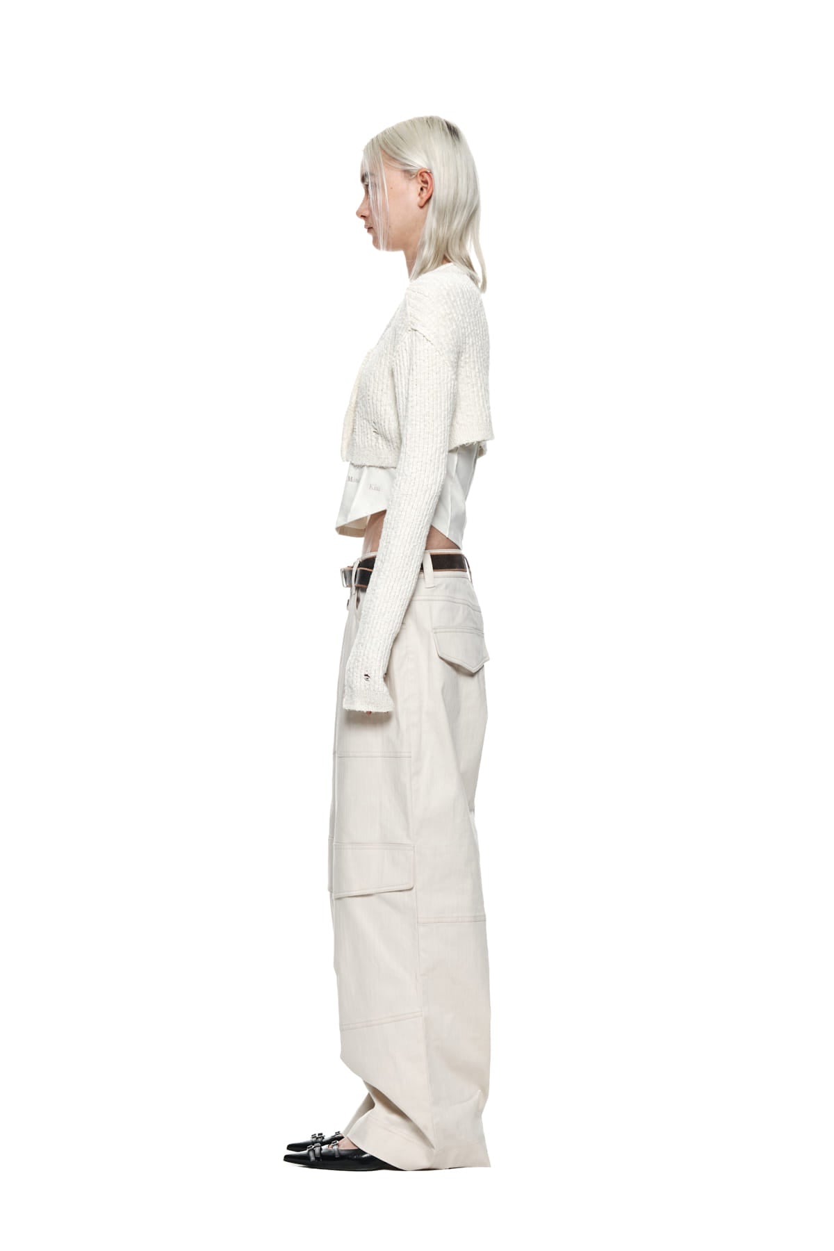 Matin Kim - Knee Big Pocket Cotton Pants (Ivory) product image 6 | TRAB K-Fashion Australia