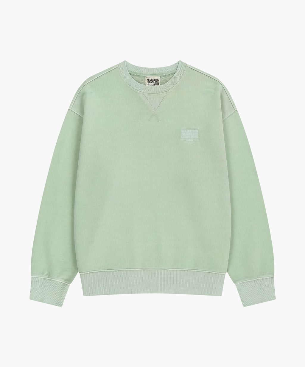 Marithe & Francois Girbaud - Outline Classic Logo Dyeing Oversized Sweatshirt (Mint) product image 6 | TRAB K-Fashion Australia