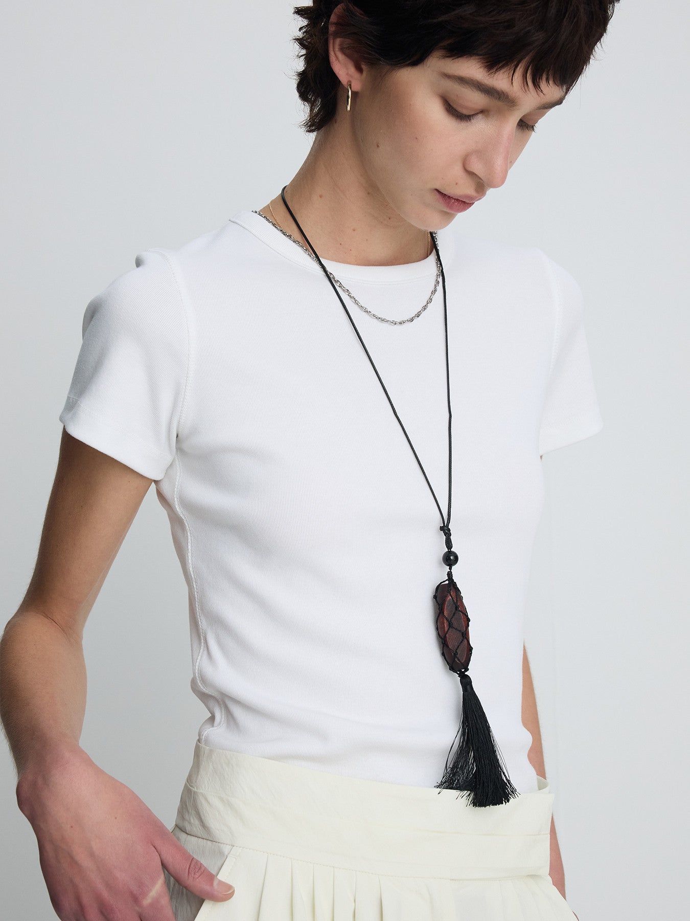 Tonywack - Ribbed Half Sleeve T-Shirts (White) product image 3 | TRAB K-Fashion Australia