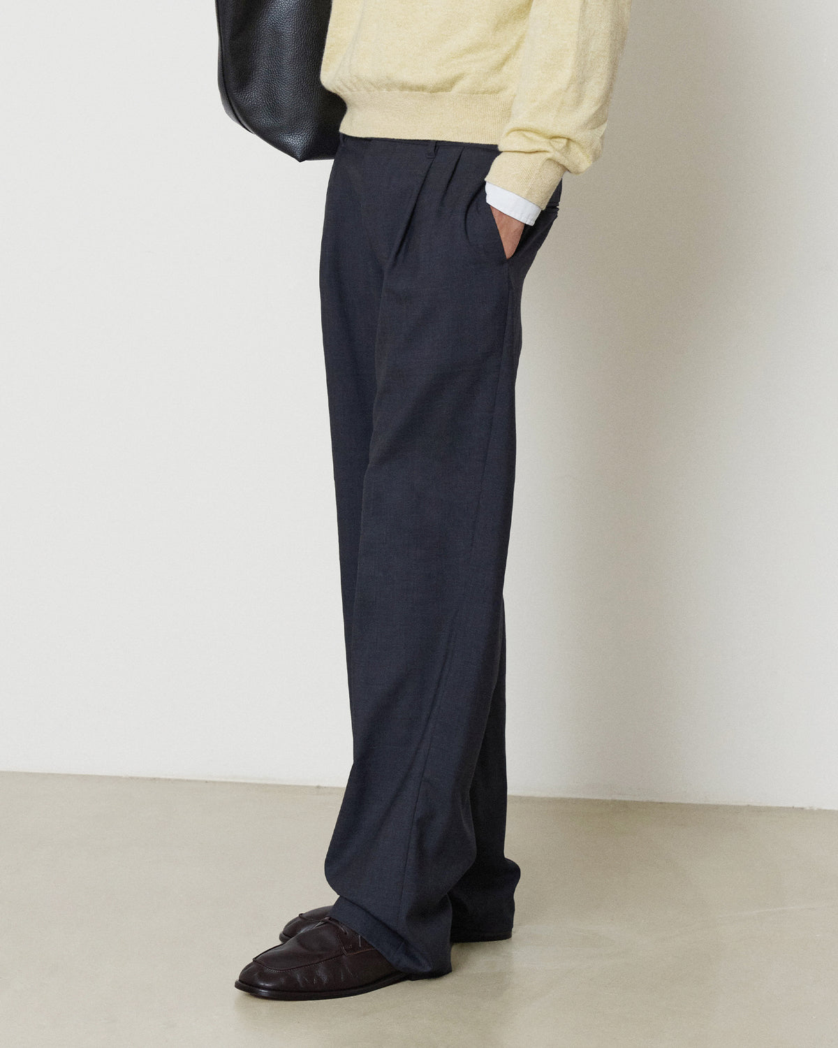 Brownyard - Wool Two Tuck Trouser (Charcoal) product image 3 | TRAB K-Fashion Australia