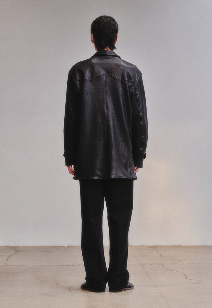 Art if acts - Washed Lambskin Vegetable Car Coat (Black) product image 6 | TRAB K-Fashion Australia