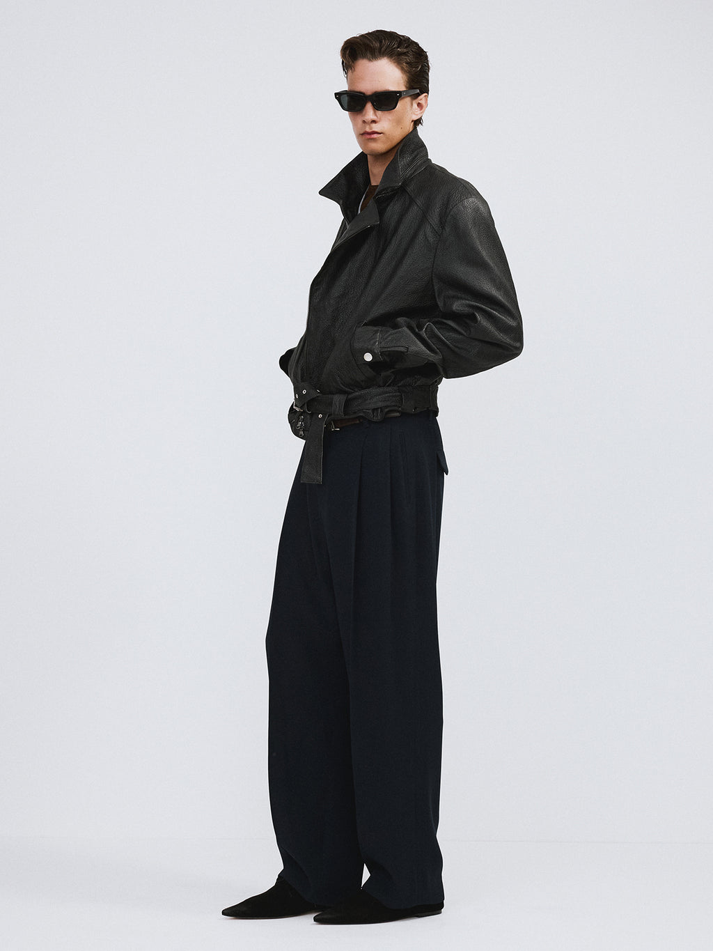 Recto - Vintage Effect Biker Jacket (Black) product image 3 | TRAB K-Fashion Australia