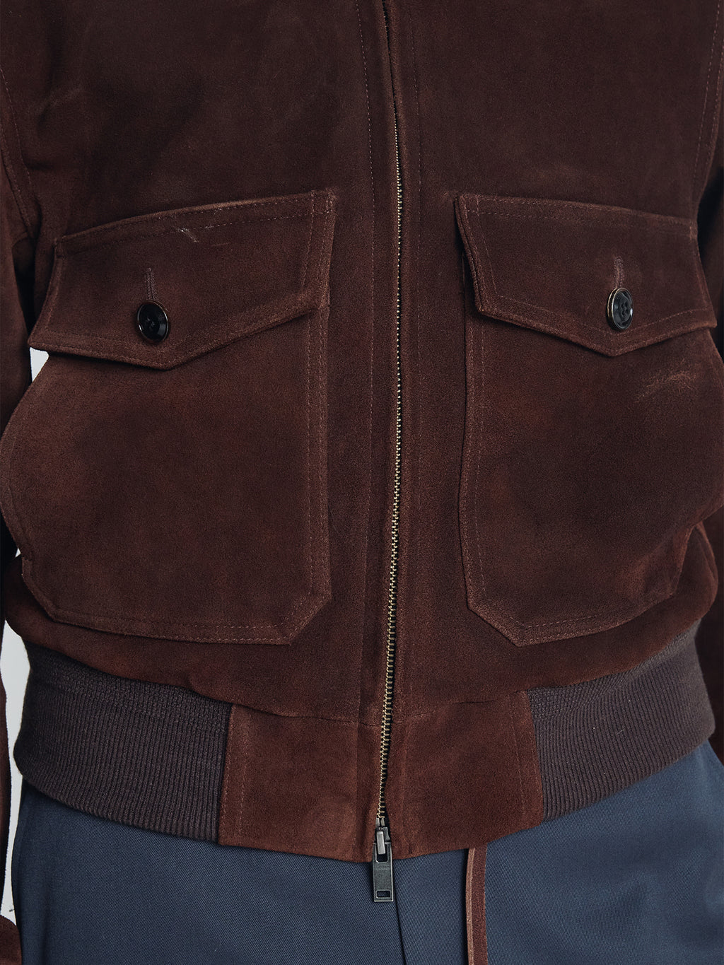 Tonywack - Split Suede Patch Pocket Blouson (Deep Brown) product image 7 | TRAB K-Fashion Australia
