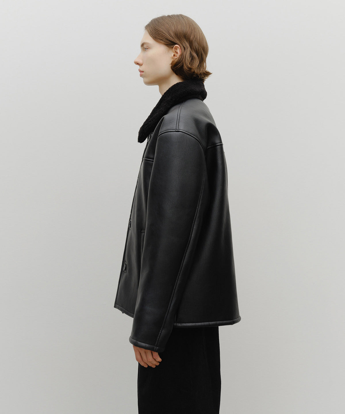 Marithe & Francois Girbaud - Faux Leather Over Fit Mustang Jacket (Black) product image 2 | TRAB K-Fashion Australia