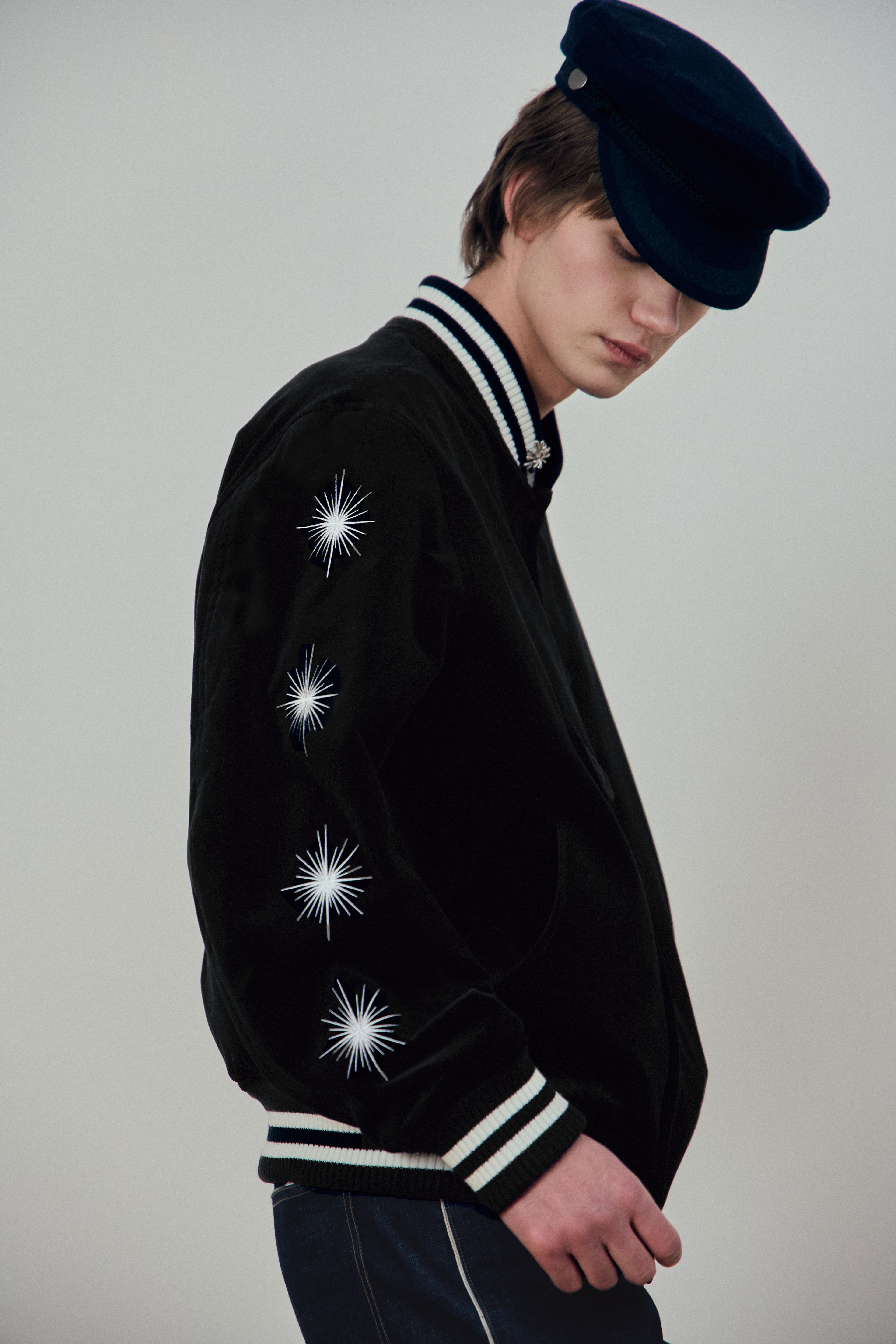 Stu - Embroidery Velvet Varsity (Black) product image 11 | TRAB K-Fashion Australia