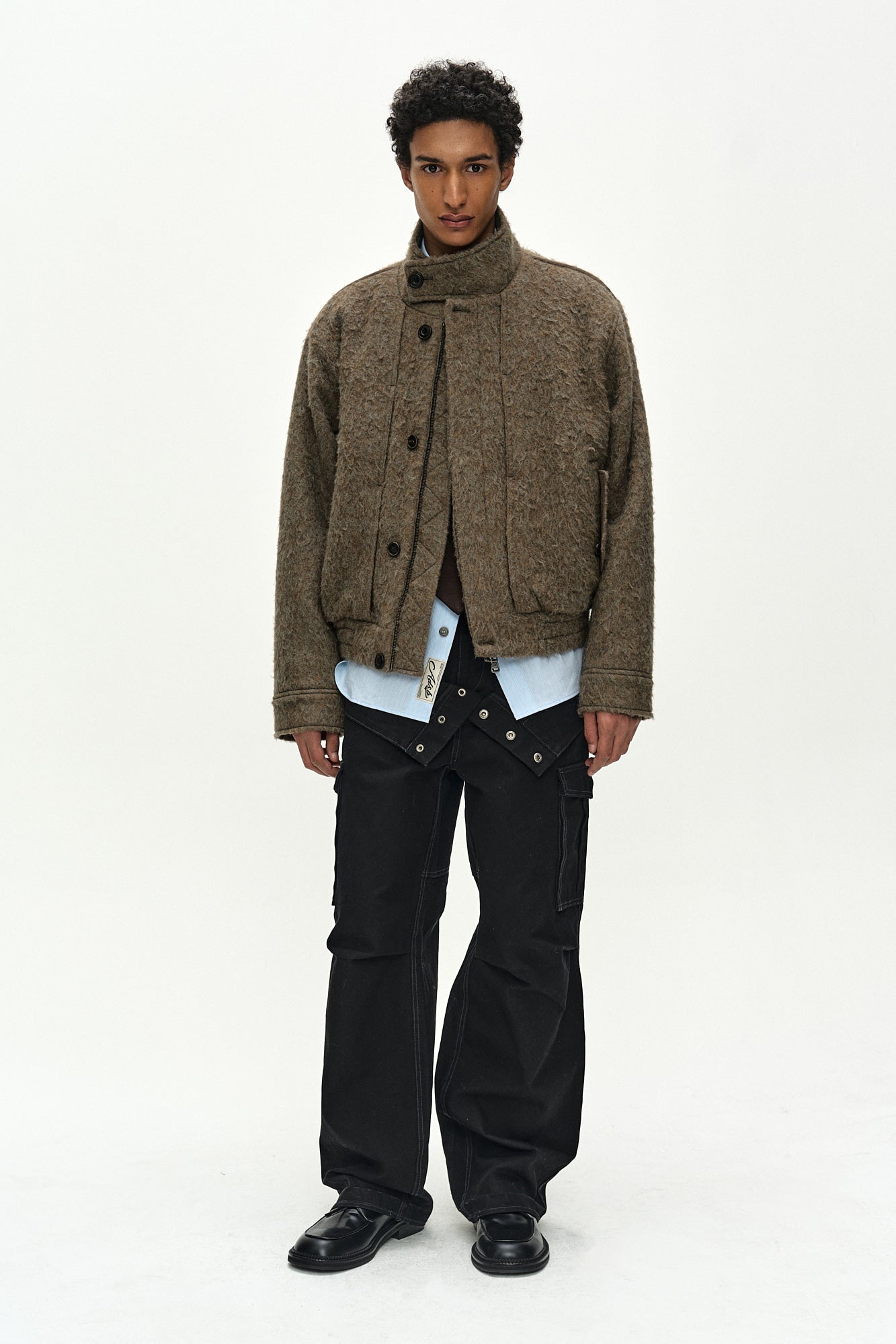 Andersson Bell - Linus Harrington Wool Jacket (brown/grey) (Brown/Grey) product image 2 | TRAB K-Fashion Australia