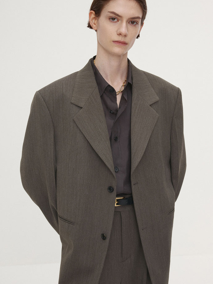 Tonywack - Light Wool Relaxed Tailored Jacket (Beige Taupe) product image 1 | TRAB K-Fashion Australia