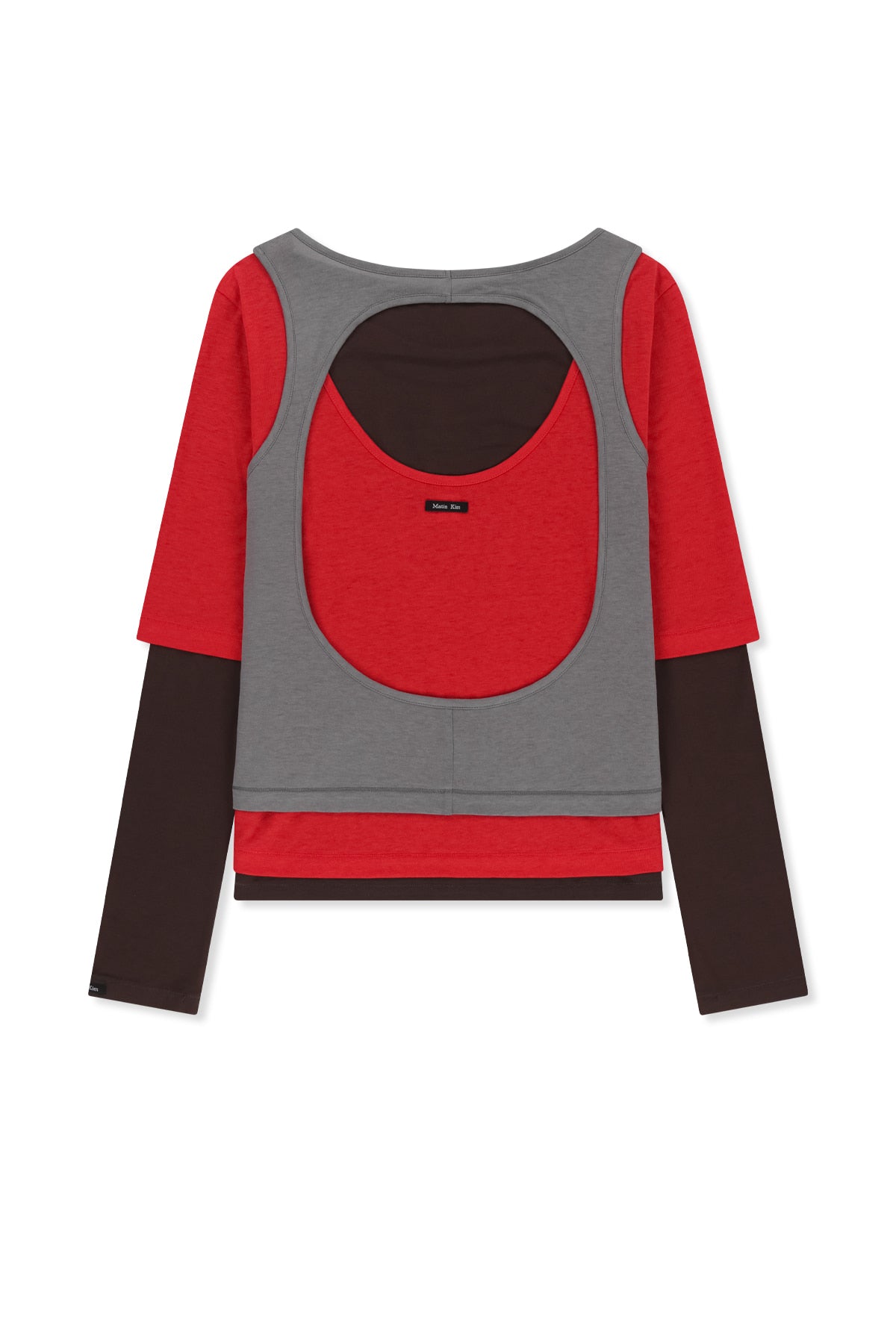 Matin Kim - Triple Layered Multi Way Top (Red) product image 3 | TRAB K-Fashion Australia