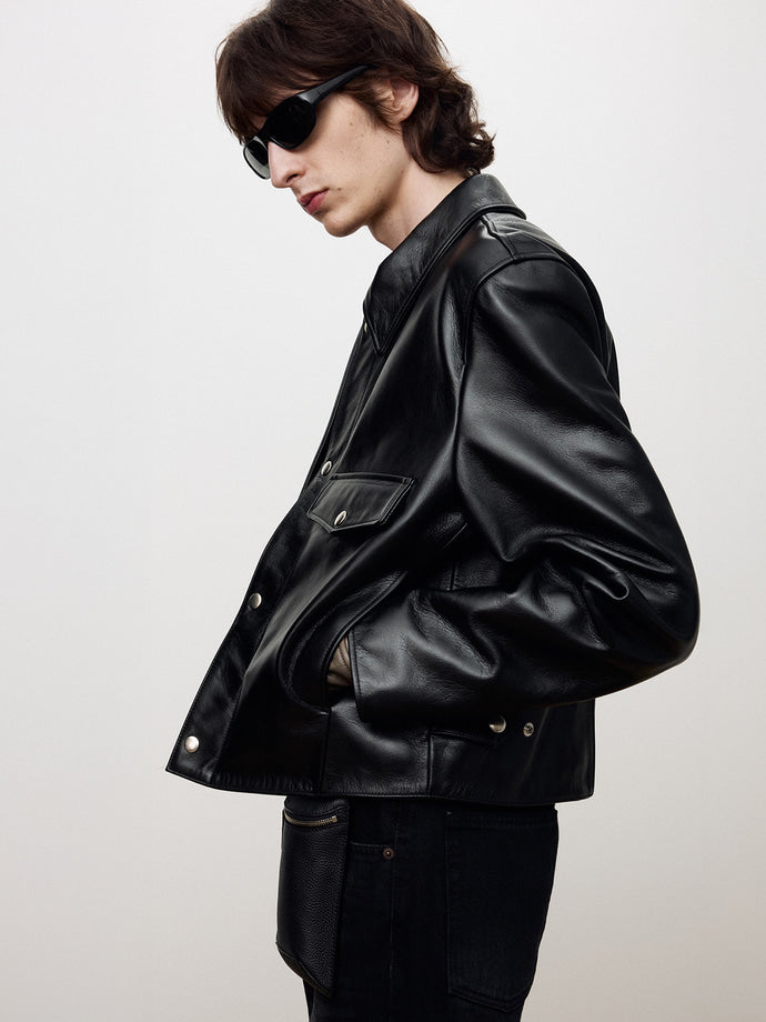 Tonywack - Leather Biker Short Blouson (Black) product image 6 | TRAB K-Fashion Australia