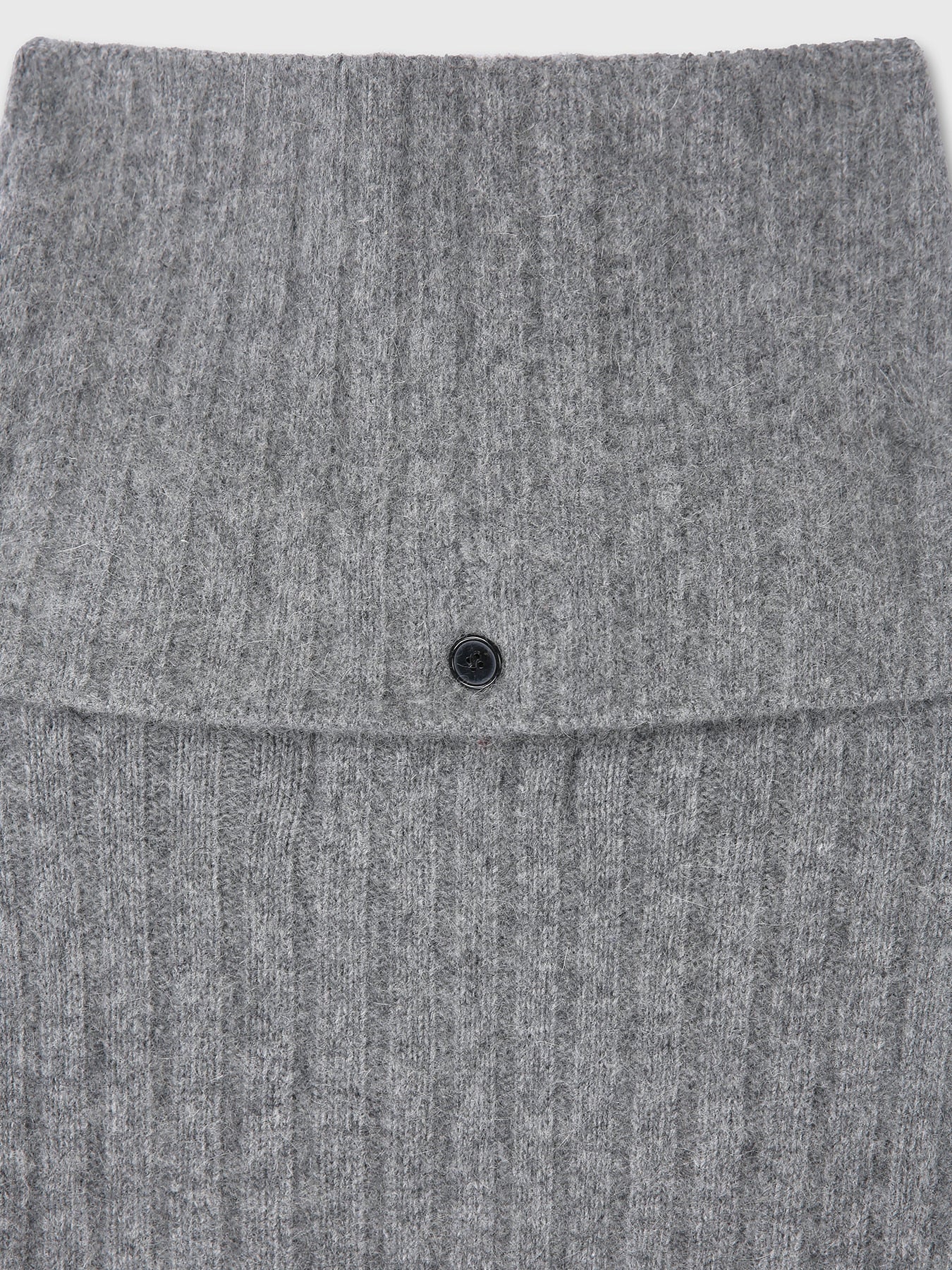 Tonywack - Superfine Merino Wool Tube Scarf Attaced Ribbed Sweater (Melange Grey) product image 13 | TRAB K-Fashion Australia
