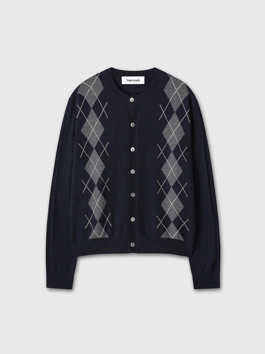 Tonywack - Merino Wool Argyle Cardigan (Navy/Grey) product image 8 | TRAB K-Fashion Australia
