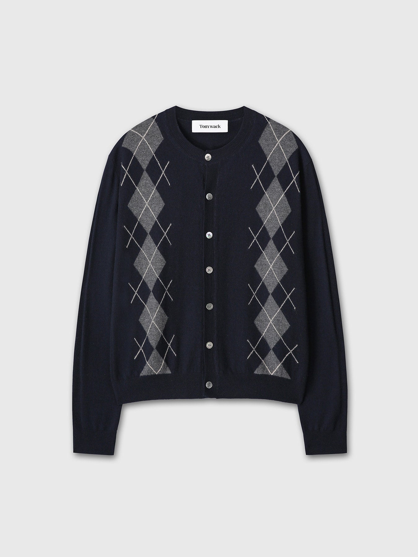 Tonywack - Merino Wool Argyle Cardigan (Navy/Grey) product image 8 | TRAB K-Fashion Australia