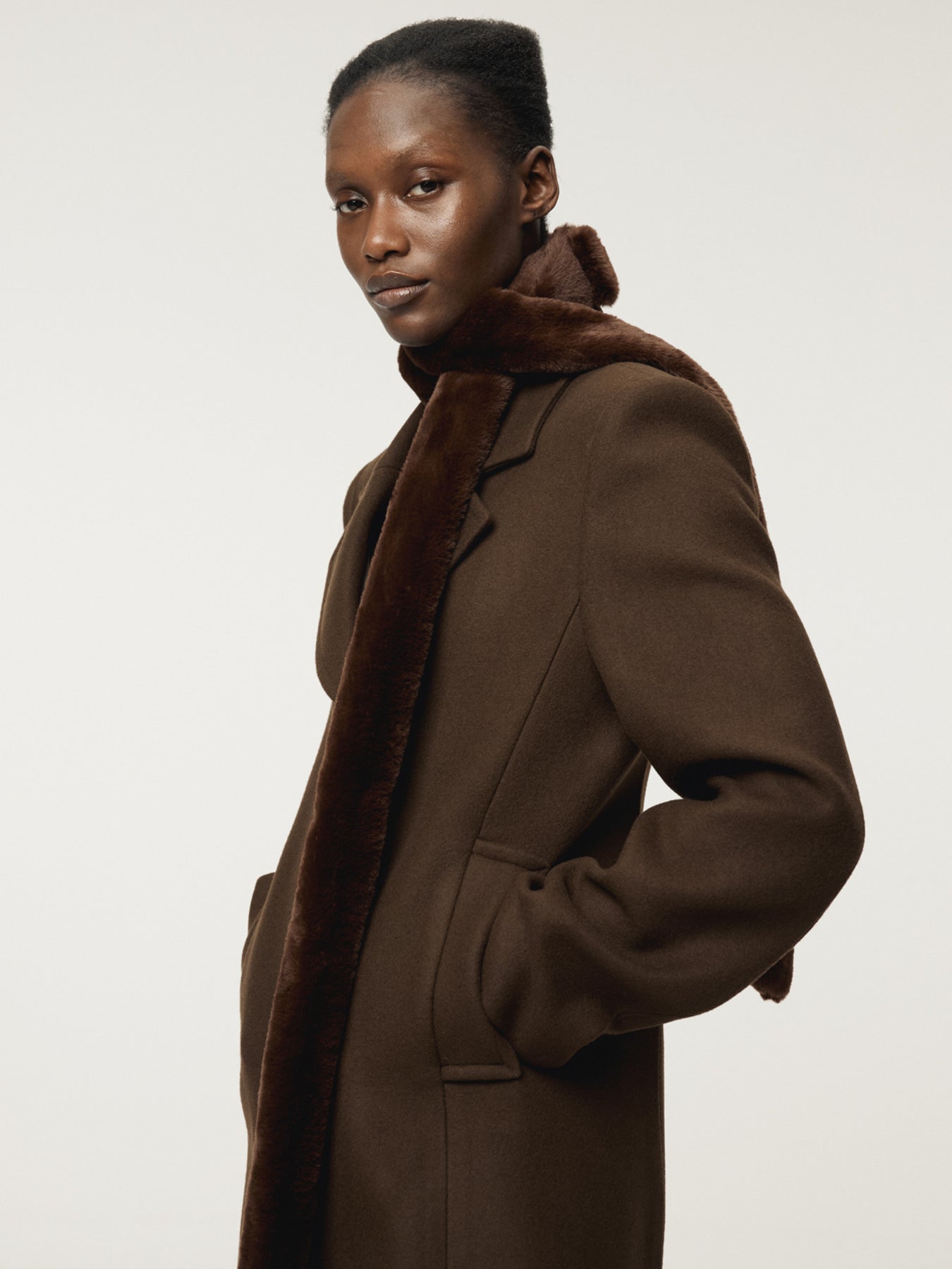 Recto - Slim Fit Long Coat (Vintage Brown) product image 6 | TRAB K-Fashion Australia