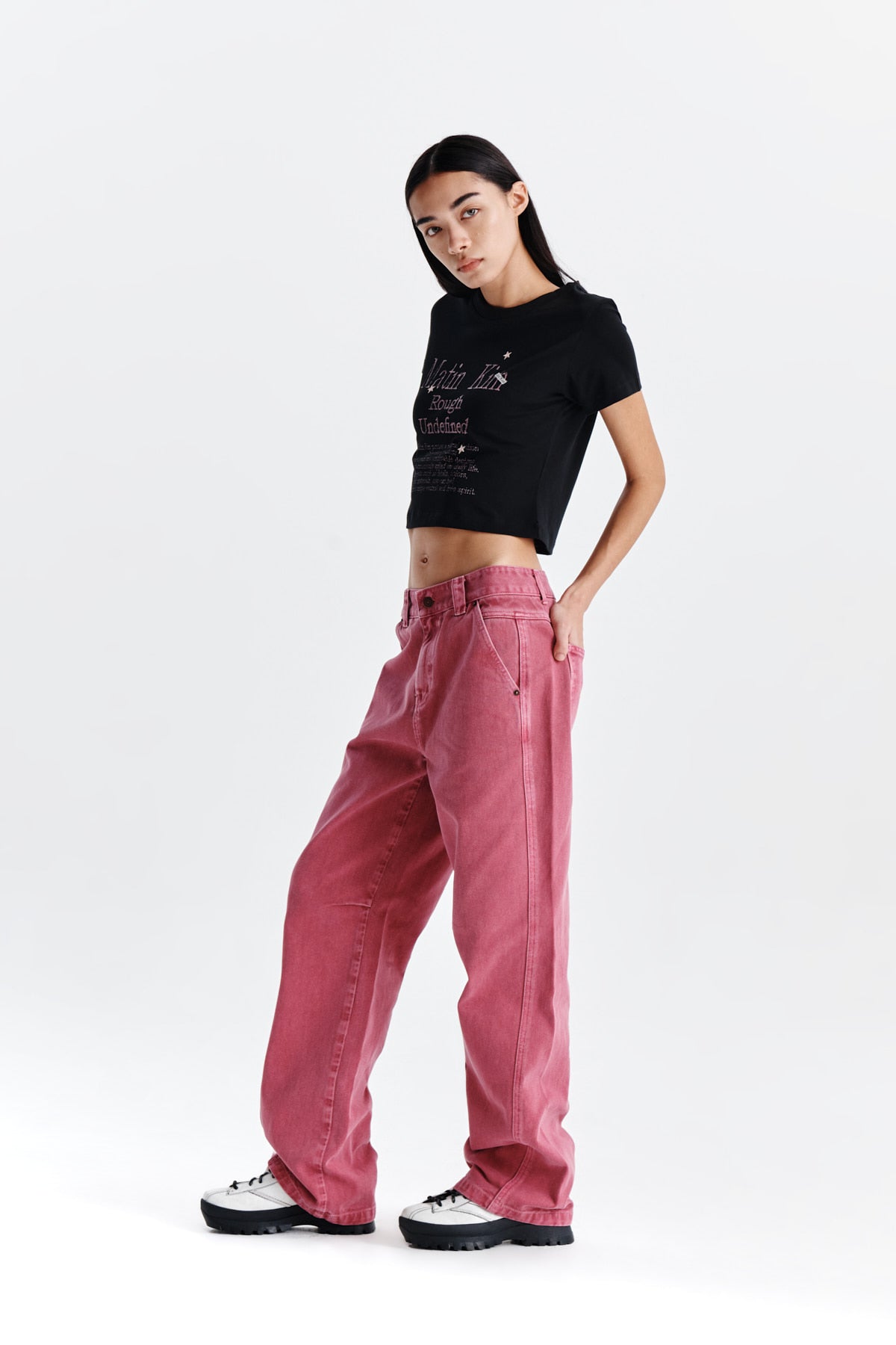 Matin Kim - Side Point Color Denim Pants (Pink) product image 8 | TRAB K-Fashion Australia