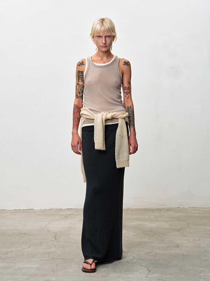 Tonywack - Mercerized Wool Knit Maxi Skirt (Dark Grey) product image 8 | TRAB K-Fashion Australia