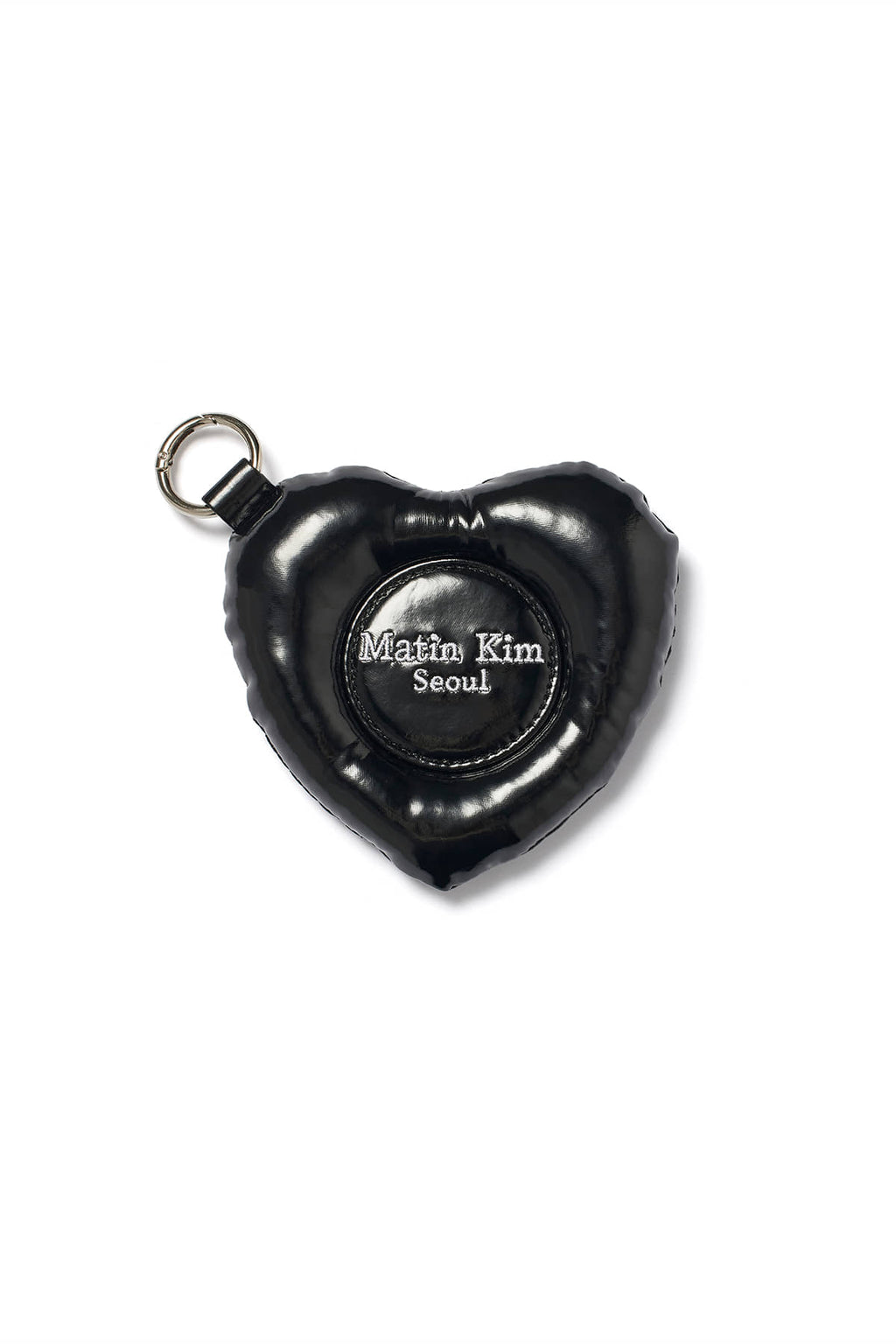 Matin Kim - Puffer Heart Mirror Keyring (Black) product image 1 | TRAB K-Fashion Australia