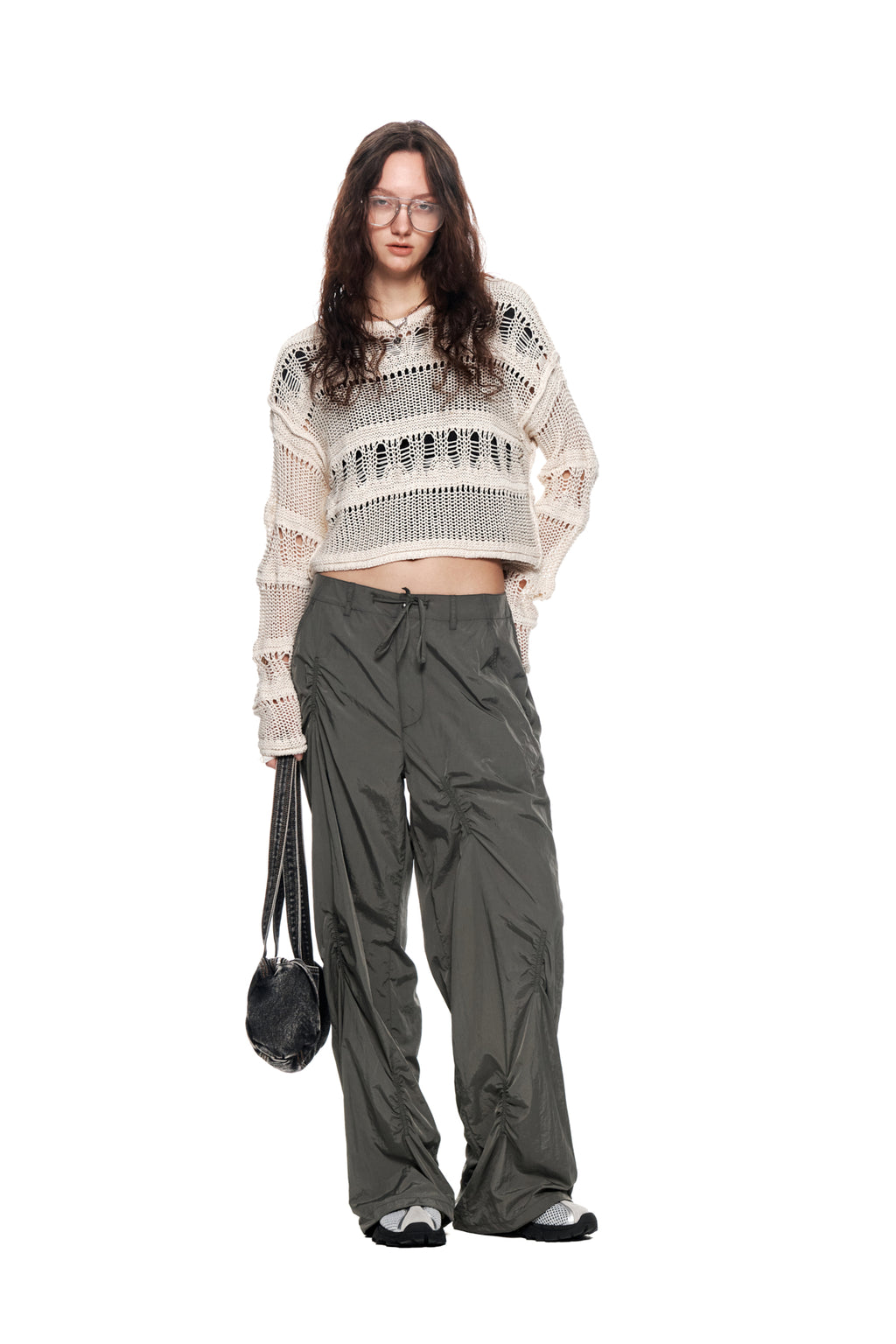 Matin Kim - Shirring Point Nylon Pants (Khaki) product image 8 | TRAB K-Fashion Australia