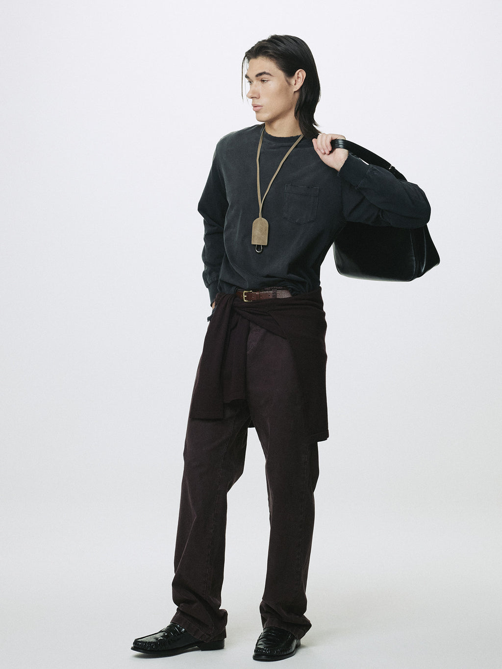 Tonywack - Garment Dyed Long Sleeve Crew (Faded Black) product image 4 | TRAB K-Fashion Australia