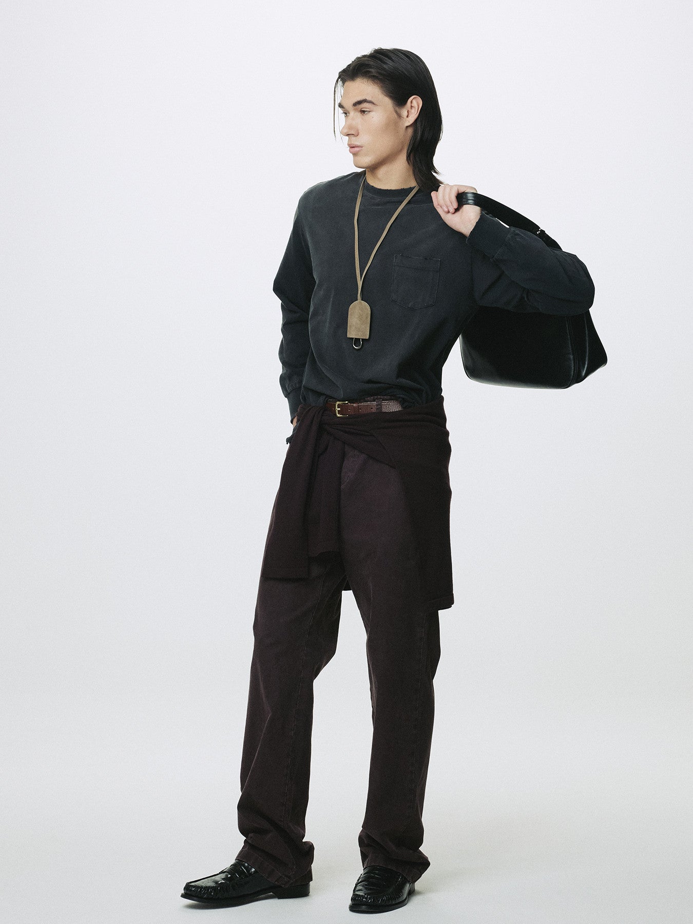 Tonywack - Garment Dyed Long Sleeve Crew (Faded Black) product image 4 | TRAB K-Fashion Australia