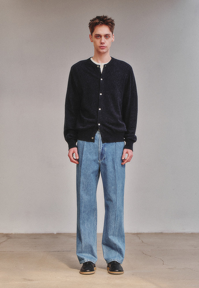 Art if acts - Wholegarment Round Neck Cardigan (Dark Navy) product image 2 | TRAB K-Fashion Australia