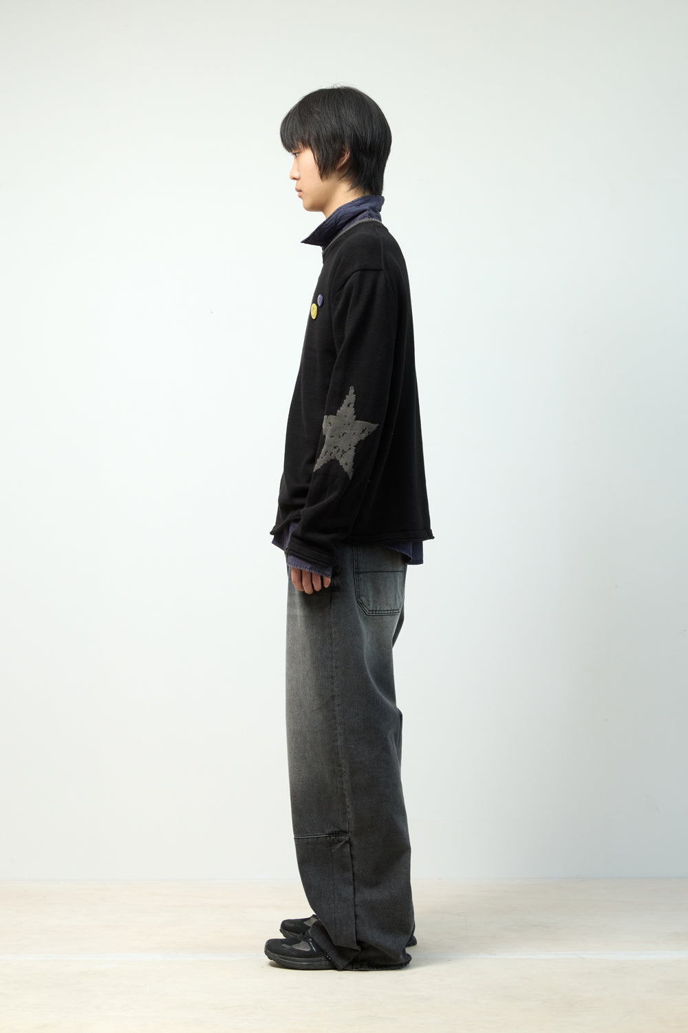 Hatchingroom - Flare Button Jeans Washed (Black) product image 12 | TRAB K-Fashion Australia