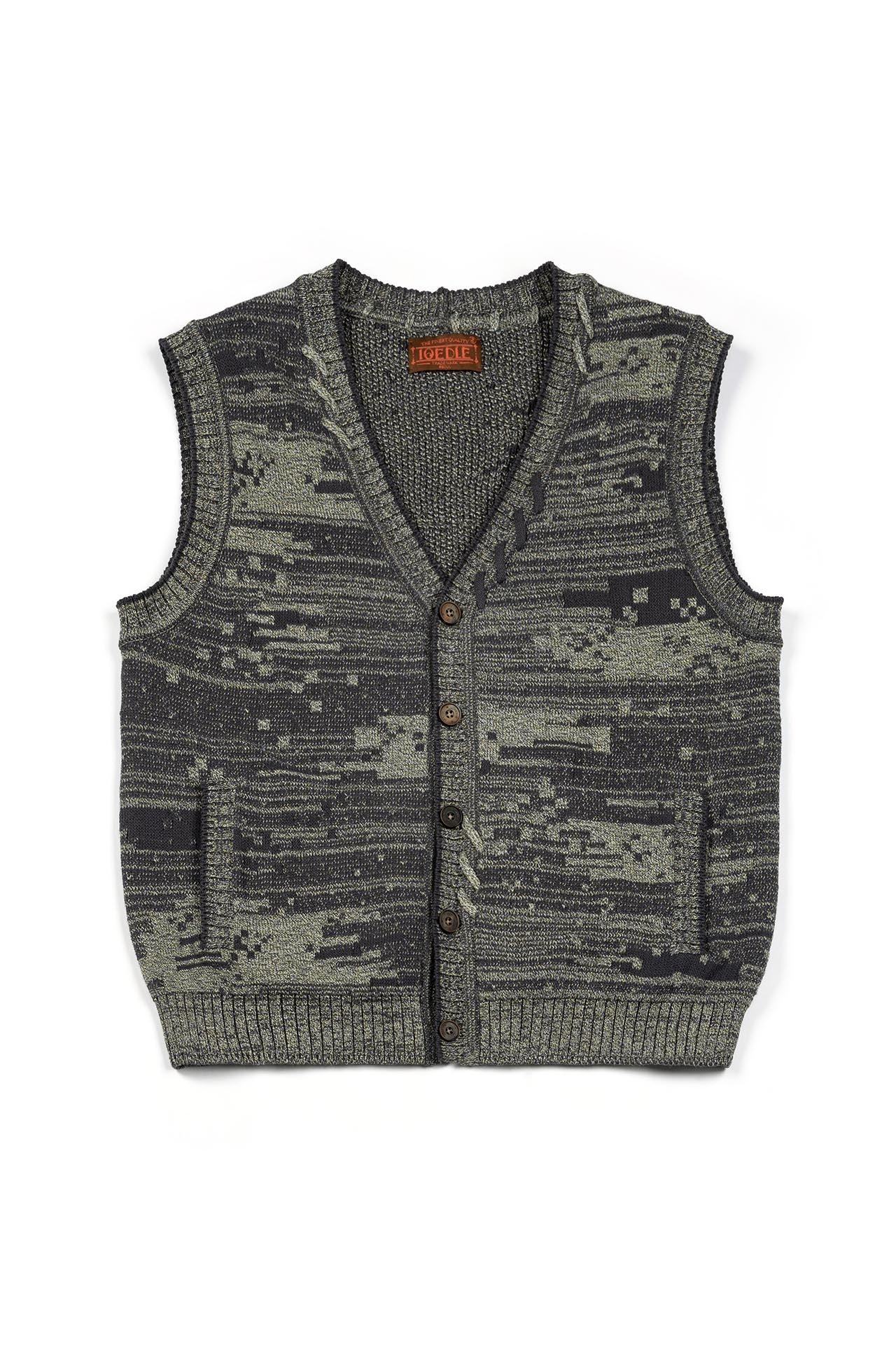 Ioedle - Mosaic Urban Knit Vest Cardigan (Green) product image 2 | TRAB K-Fashion Australia