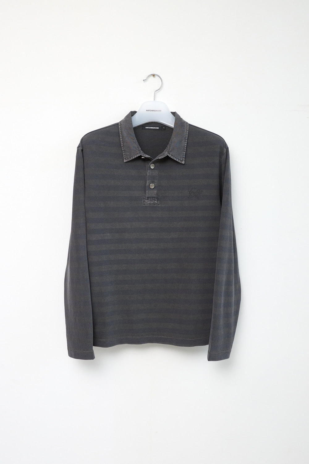 Hatchingroom - VTG Stripe Polo Tee Dyed (Grey) product image 1 | TRAB K-Fashion Australia