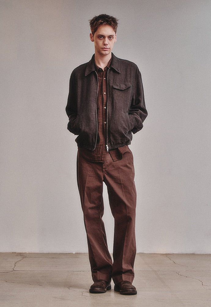 Art if acts - Linen Pocket Blouson (Wood) product image 1 | TRAB K-Fashion Australia