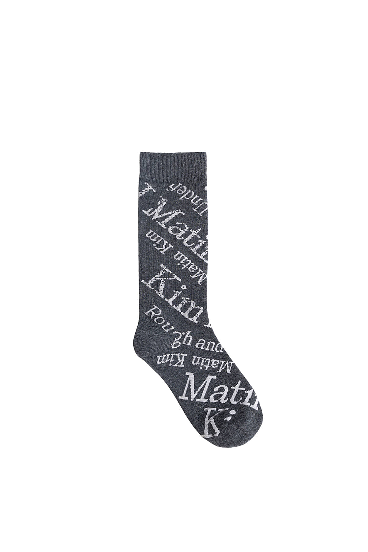 Matin Kim - All-over Logo Jacquard Socks (Charcoal) product image 1 | TRAB K-Fashion Australia