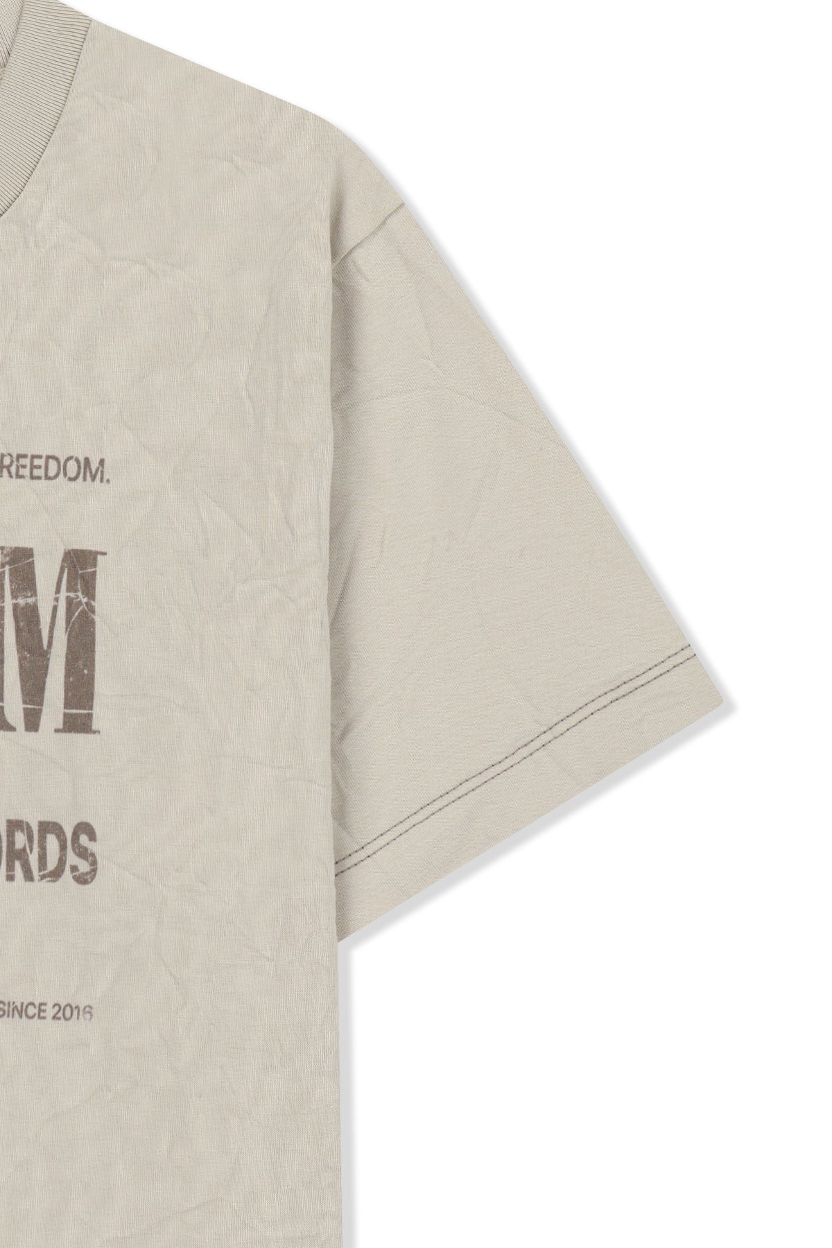 Matin Kim - Lettering Graffiti Crease Top (Beige) product image 4 | TRAB K-Fashion Australia