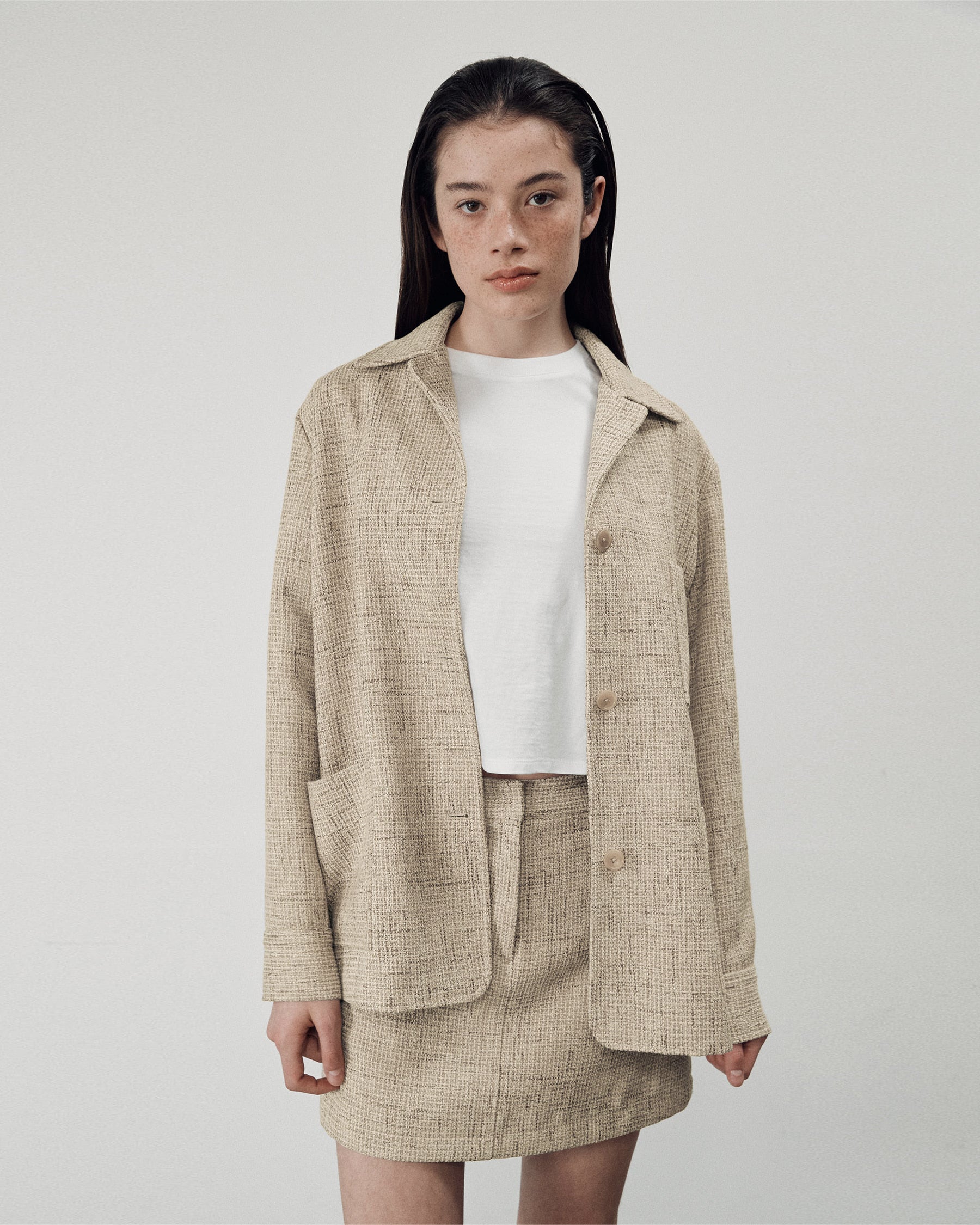 Brownyard - Tweed Mini Skirt (Beige) product image 7 | TRAB K-Fashion Australia