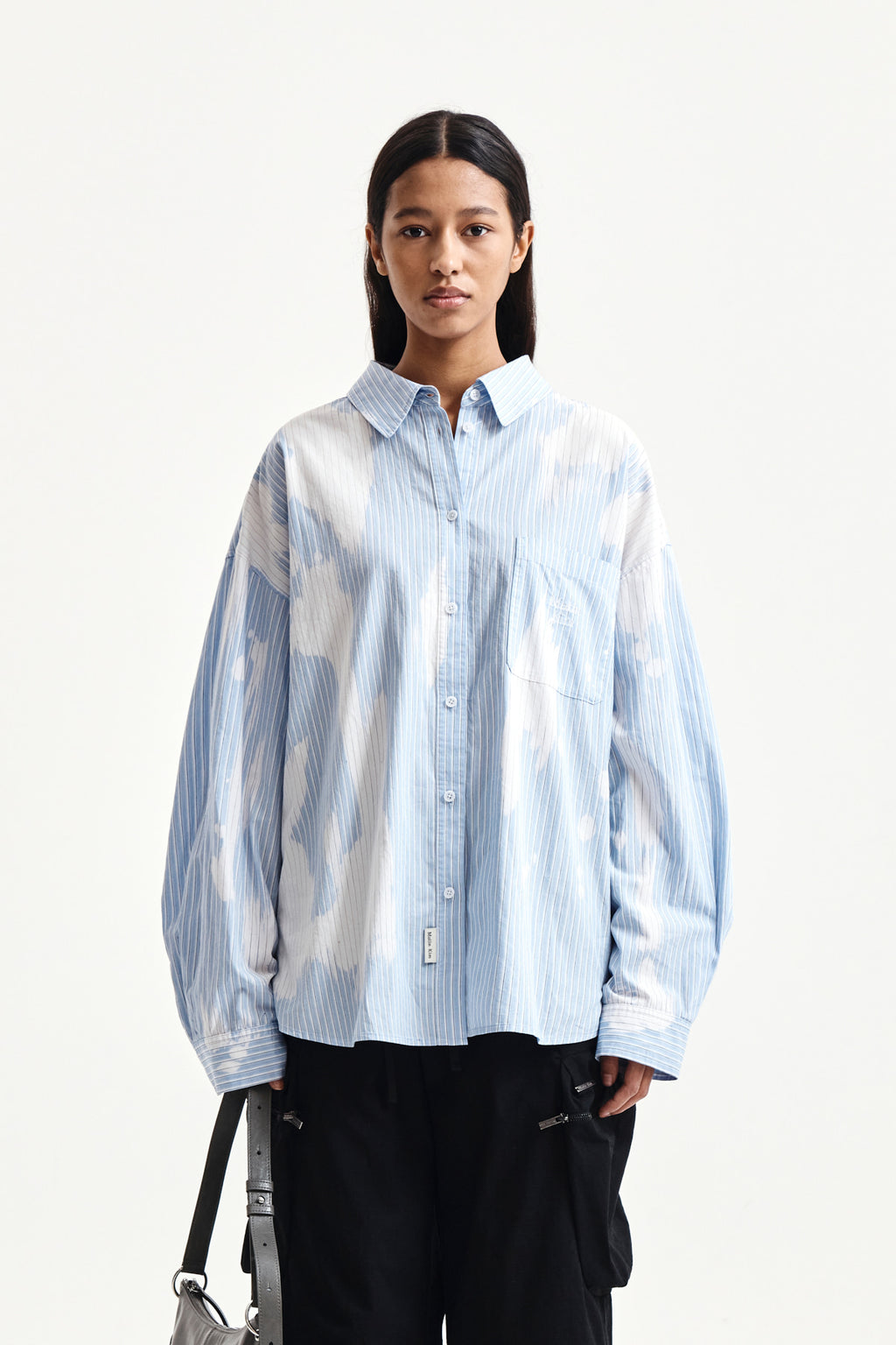 Matin Kim - Embroidery Small Logo Shirt (Light Blue) product image 5 | TRAB K-Fashion Australia