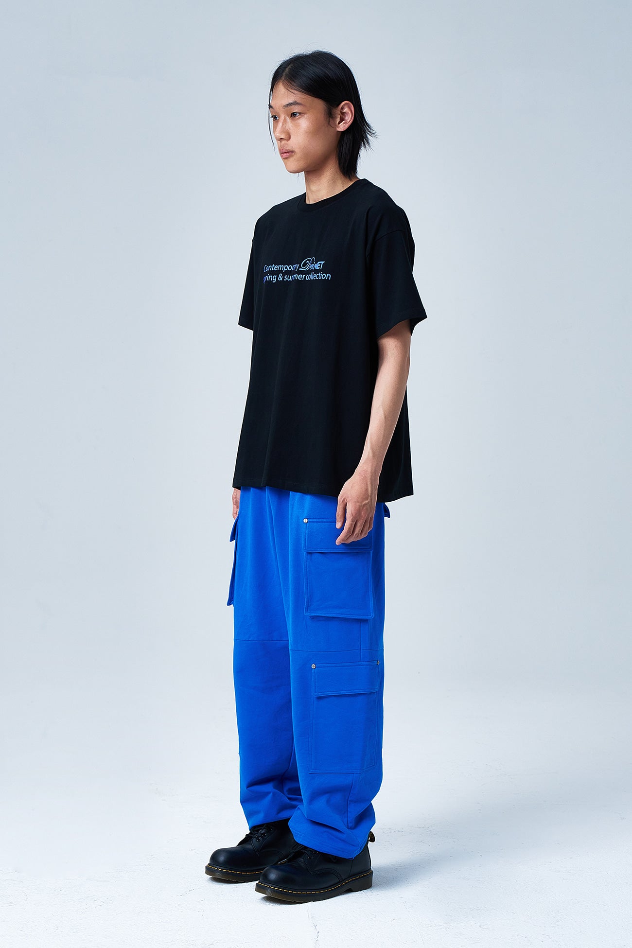 Deinet - Utility Cargo Sweat Pants (Blue) product image 2 | TRAB K-Fashion Australia