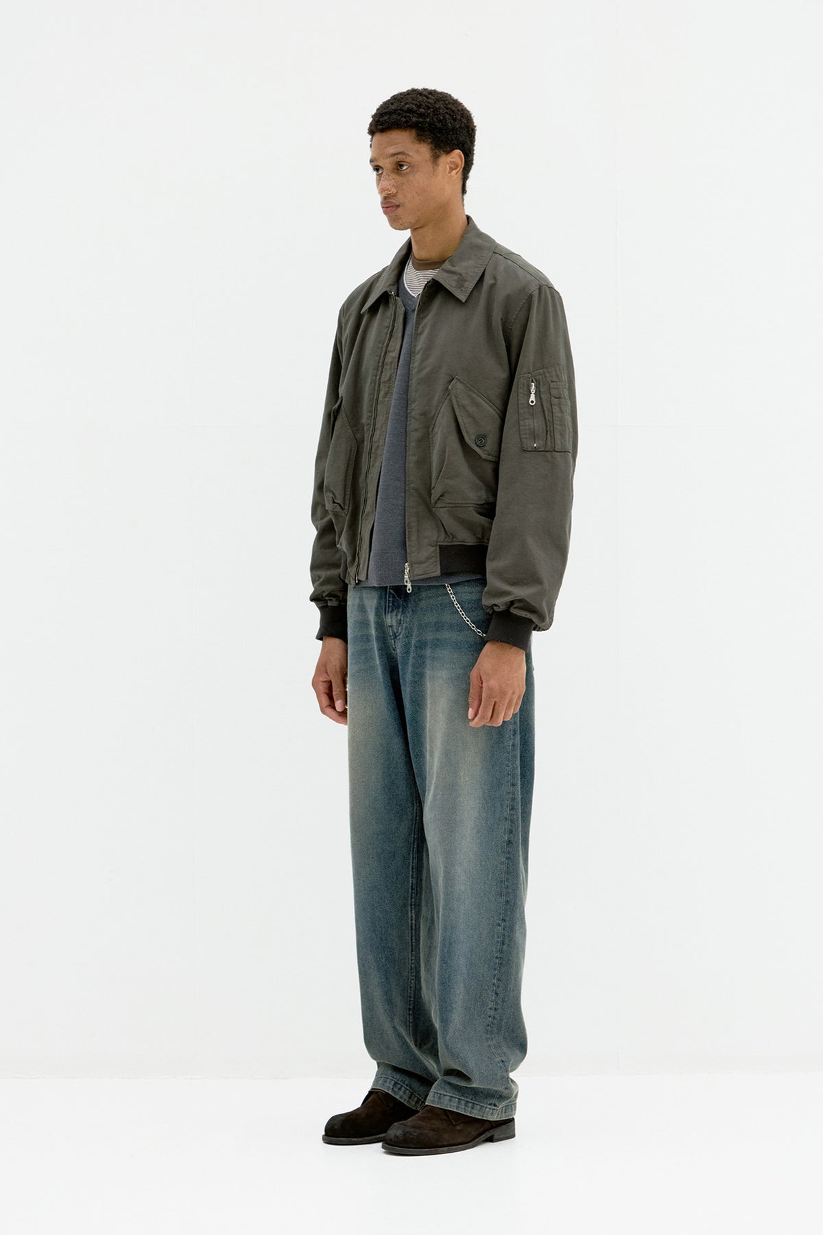 Coor - Brushed Semi Relaxed Jeans (Grayish Blue) product image 3 | TRAB K-Fashion Australia