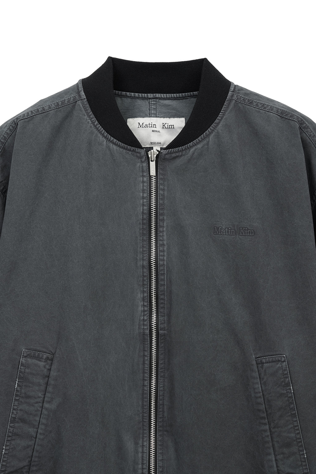 Matin Kim - Vintage Washed Back Logo Jumper (Charcoal) product image 3 | TRAB K-Fashion Australia
