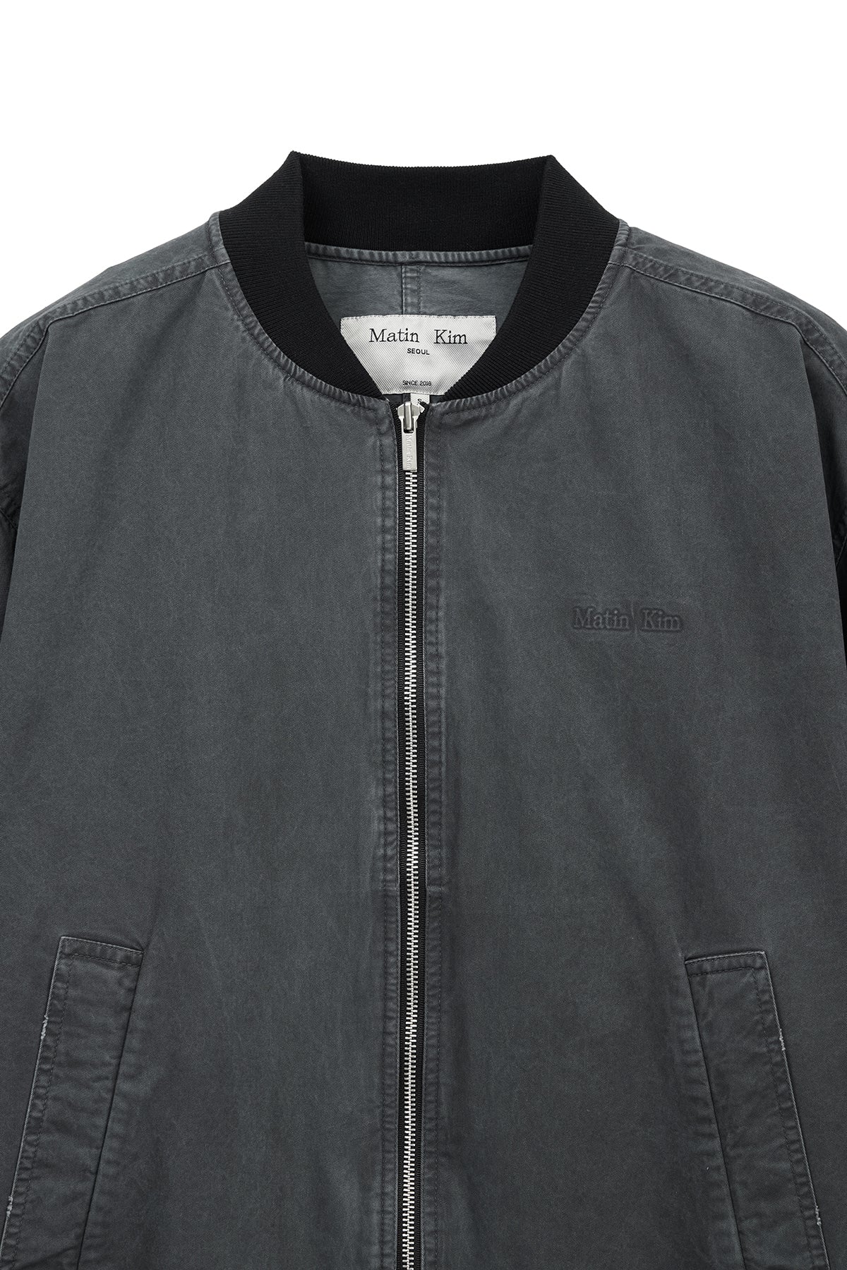 Matin Kim - Vintage Washed Back Logo Jumper (Charcoal) product image 3 | TRAB K-Fashion Australia