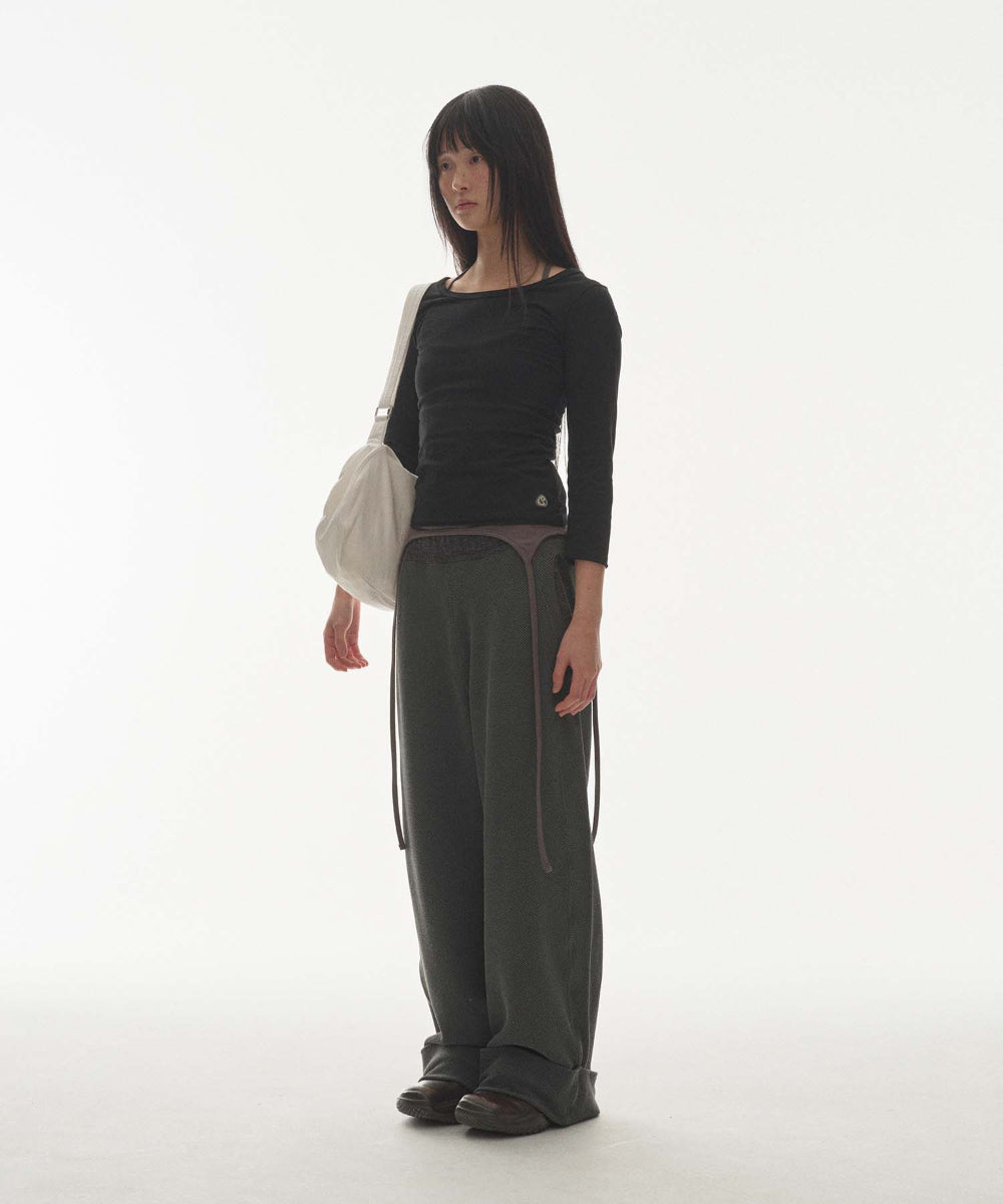 Coyseio - Ribbed Band Pants (Charcoal) product image 8 | TRAB K-Fashion Australia