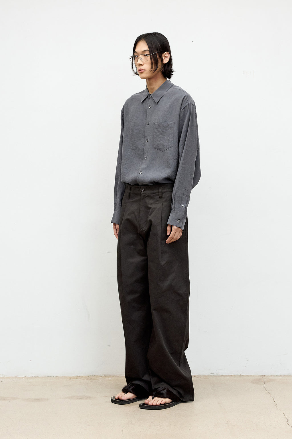 Coor - Classic One Tuck Chino Pants V2 (Dark Brown) product image 3 | TRAB K-Fashion Australia