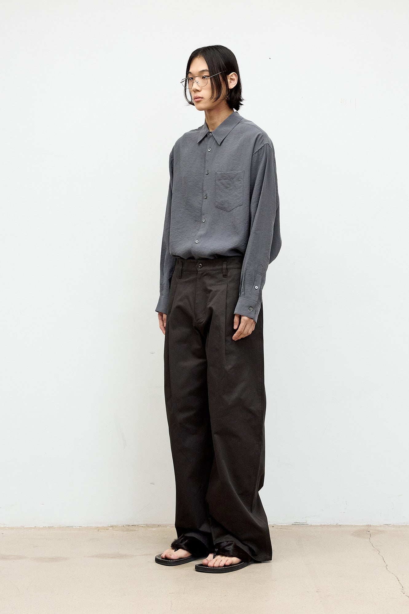 Coor - Classic One Tuck Chino Pants V2 (Dark Brown) product image 3 | TRAB K-Fashion Australia