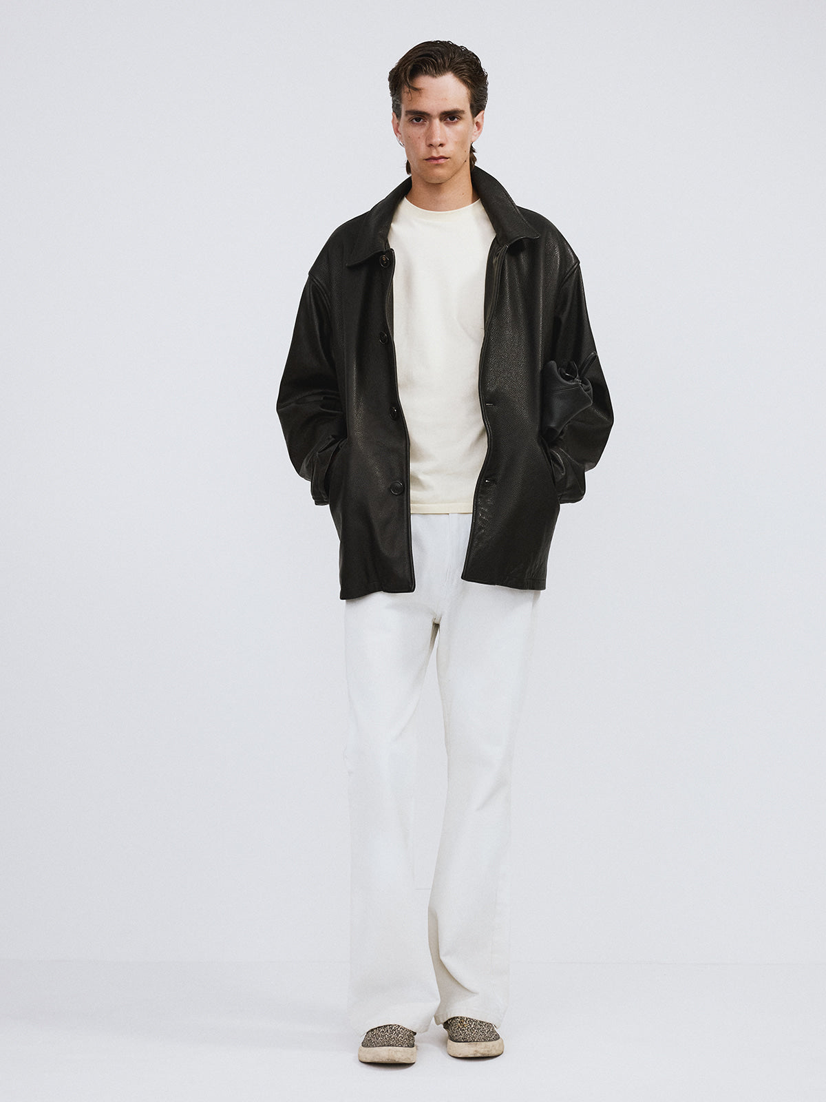 Recto - Vintage Leather Chore Jacket (Black) product image 2 | TRAB K-Fashion Australia