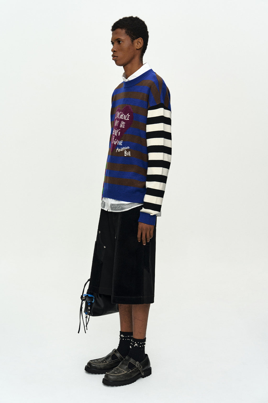 Andersson Bell - Boy's Heart Message Crew-Neck Sweater (Blue/Green) product image 3 | TRAB K-Fashion Australia